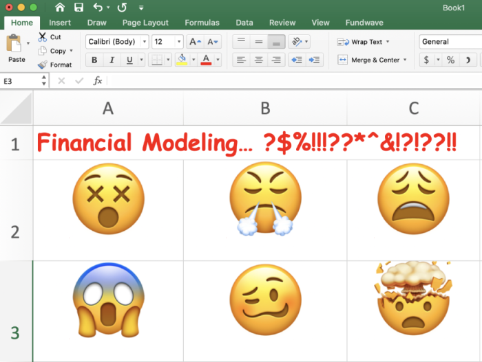 Financial Modeling with unhappy emoji reactions