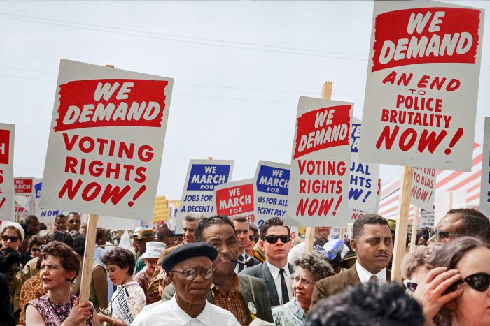 Demonstrators for voting rights